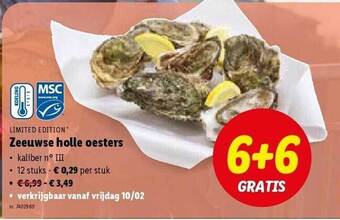 Lidl Zeeuwse holle oesters aanbieding