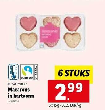 Lidl Macarons in hartvorm aanbieding