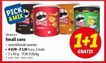 Lidl Pringles small cans aanbieding