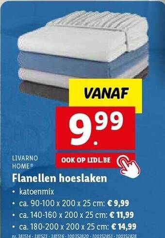 Lidl Livarno home flanellen hoeslaken aanbieding