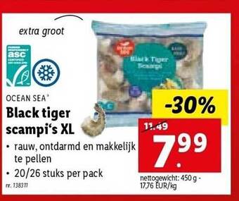 Lidl Black tiger scampi's xl aanbieding