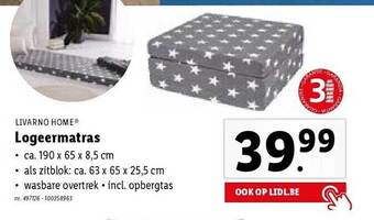 Lidl Livarno home logeermatras aanbieding