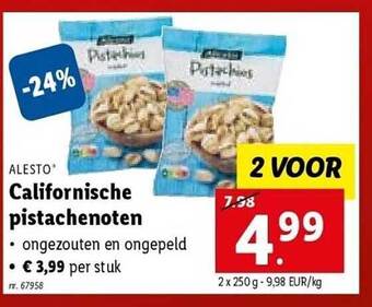Lidl Californische pistachenoten aanbieding