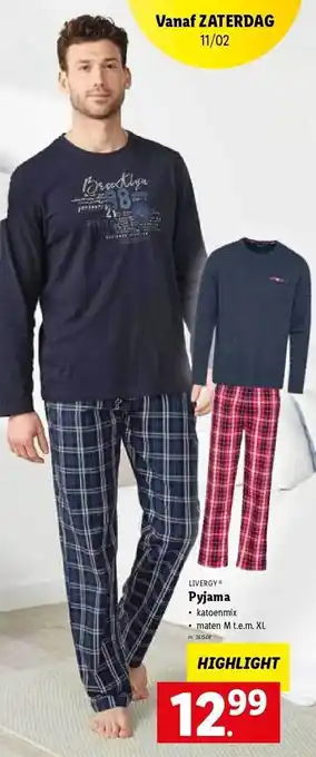 Lidl Livergy pyjama aanbieding