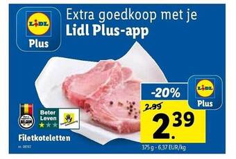 Lidl Filetkoteletten aanbieding