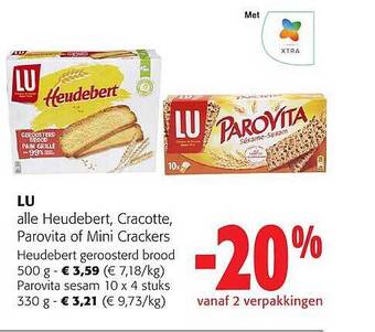Colruyt Lu alle heudebert, cracotte, parovita of mini crackers aanbieding