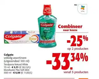 Colruyt Colgate tandpasta, mondwater aanbieding