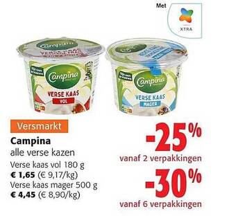 Colruyt Campina alle verse kazen aanbieding