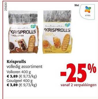 Colruyt Krisprolls volledig assortiment aanbieding