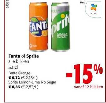 Colruyt Fanta of sprite aanbieding
