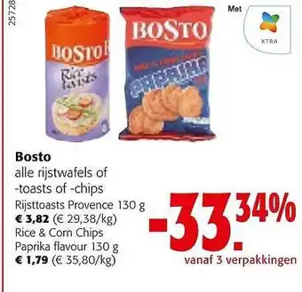 Colruyt Bosto alle rijstwafels of -toasts of -chips aanbieding