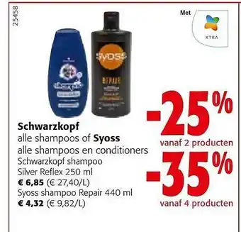 Colruyt Schwarzkopf alle shampoos of syoss alle shampoos en conditioners aanbieding