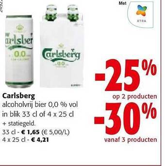Colruyt Carlsberg alcoholvrij bier 0,0% vol aanbieding