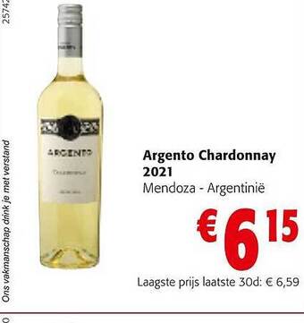 Colruyt Argento chardonnay 2021 aanbieding