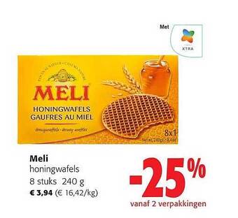 Colruyt Meli honingwafels 8 stuks 240 g aanbieding