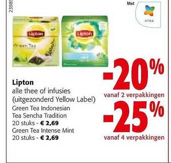 Colruyt Lipton alle thee of infusies aanbieding