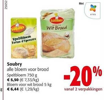 Colruyt Soubry alle bloem voor brood aanbieding