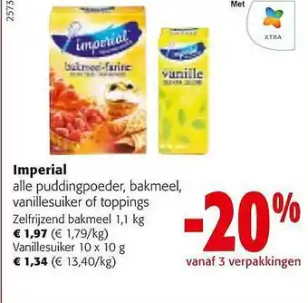 Colruyt Imperial alle puddingpoeder, bakmeel, vanillesuiker of toppings aanbieding