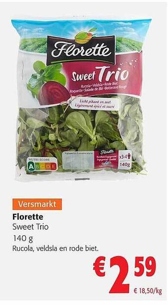 Colruyt Florette sweet trio 140 g aanbieding