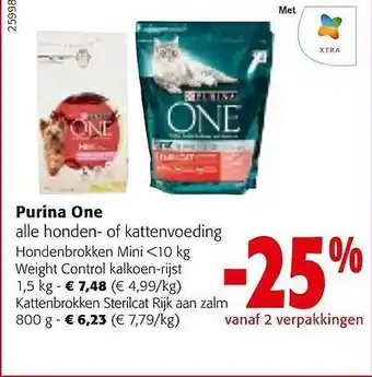 Colruyt Purina one alle honden- of kattenvoeding aanbieding