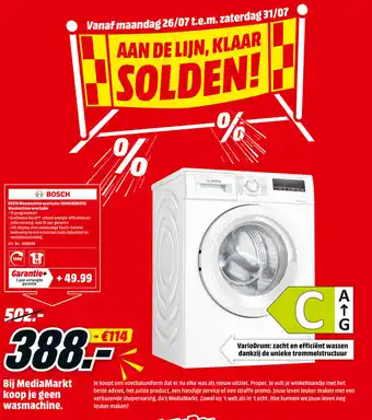 MediaMarkt Bosch Wasmachine | WAN282M2FG aanbieding
