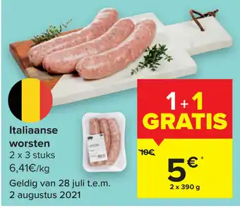 Carrefour Italiaanse worsten 2x390 gram aanbieding