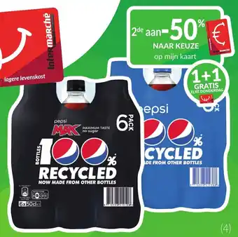 Intermarché Pepsi Regular of Max in fles 6x50cl aanbieding