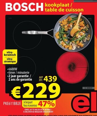 ElectroStock Bosch kookplaat/table de cuisson aanbieding
