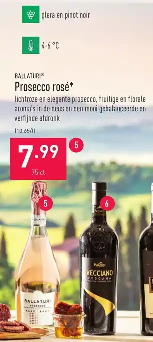 ALDI Ballaturi Prosecco rose 750ml aanbieding