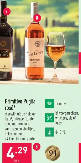 ALDI Primitivo Puglia rose 750ml aanbieding