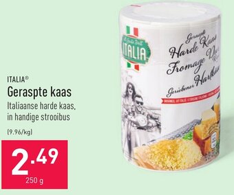 ALDI Italia Geraspte kaas 250g aanbieding