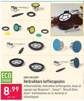 ALDI Home Creation Herbruikbare koffiecapsules aanbieding
