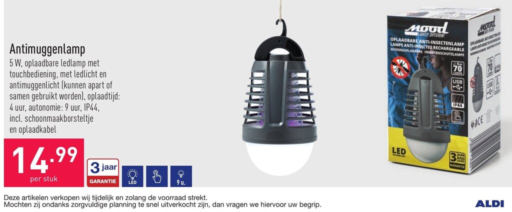 ALDI MOOD Lightly Different Antimuggenlamp aanbieding