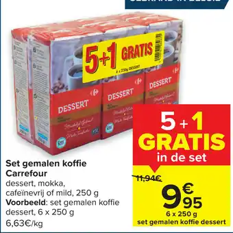 Carrefour Set gemalen koffie 6x250 gram aanbieding
