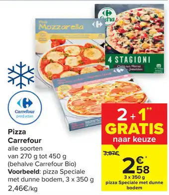 Carrefour Pizza 3x350 gram aanbieding