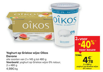 Carrefour Yoghurt op griekse wijze oikos danone aanbieding