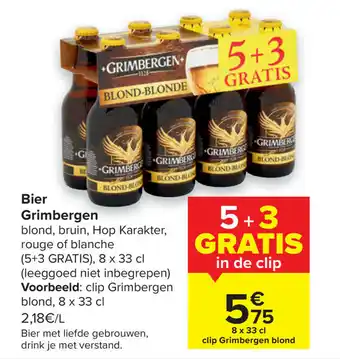 Carrefour Bier grimbergen 8x33 cl aanbieding