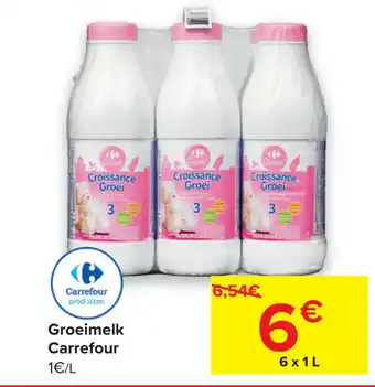 Carrefour Groeimelk 6x1 liter aanbieding