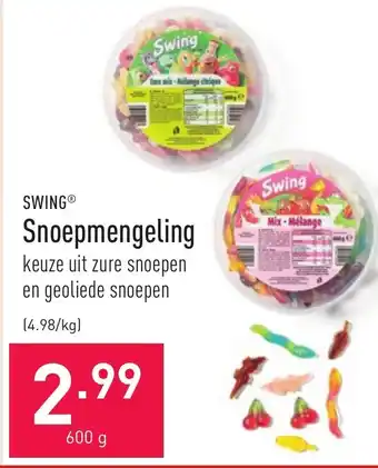 ALDI Swing Snoepmengeling 600g aanbieding