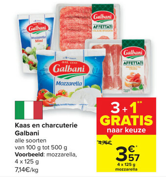 Carrefour Kaas en charcuterie galbani aanbieding