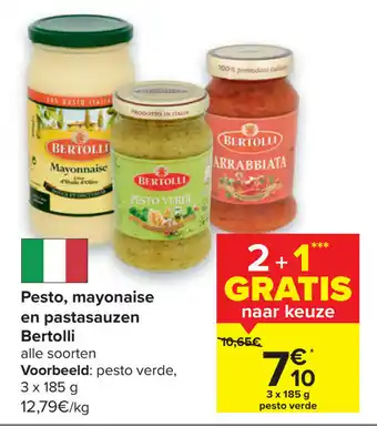 Carrefour Pesto, mayoniase en pastasauzen bertolli aanbieding