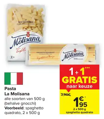Carrefour Pasta la molisana 2x500 gram aanbieding