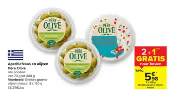 Carrefour Aperitiefkaas en olijven pere olive aanbieding