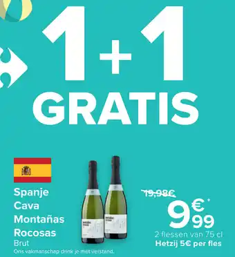 Carrefour Spanje cava montanas rocosas 75 cl aanbieding