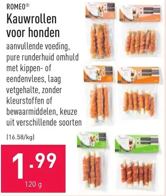 ALDI Romeo Kauwrollen voor honden 120g aanbieding