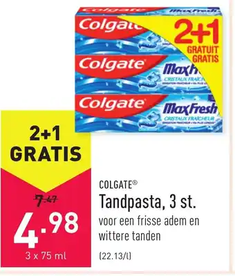 ALDI Colgate tandpasta 3*75ml aanbieding