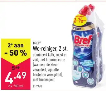 ALDI Bref WC-reiniger 2*700ml aanbieding