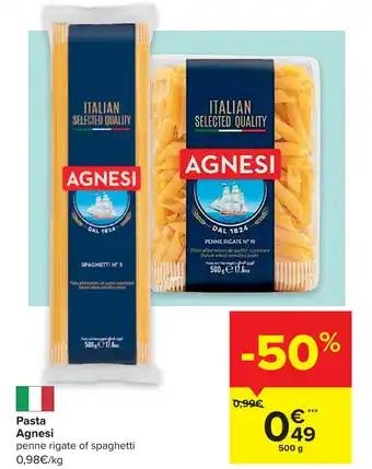 Carrefour Pasta agnesi  500 gram aanbieding