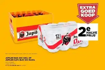 Jumbo Jupiler bak 24x 33cl of jupiler 0,0% blik 12x 35,5cl aanbieding