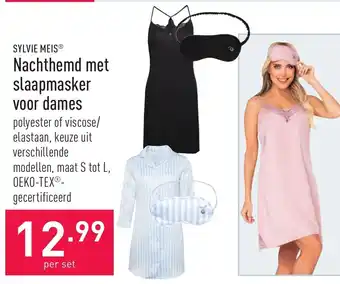 ALDI Sylvie Meis Nachthemd met slaapmasker voor dames aanbieding